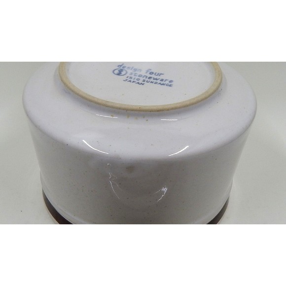 Design Four Stoneware 1510 Sundance Sugar Bowl Japan Lidded Brown Stripe - Picture 9 of 12